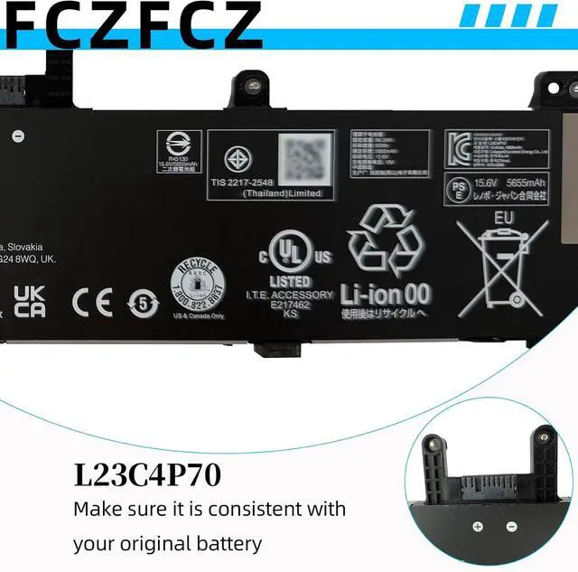 Alt view image 4 of 6 - L23C4P70 Battery 90Wh 5770mAh Replacement for Lenovo ThinkPad P1 Gen 7 21KV 21KW Series SB11M37548 5B11M37552 L23D4P70 SB11M37549 5B11M37553 15.6V 4-Cell