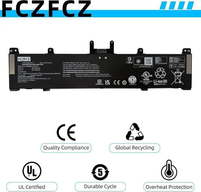 Alt view image 5 of 6 - L23C4P70 Battery 90Wh 5770mAh Replacement for Lenovo ThinkPad P1 Gen 7 21KV 21KW Series SB11M37548 5B11M37552 L23D4P70 SB11M37549 5B11M37553 15.6V 4-Cell