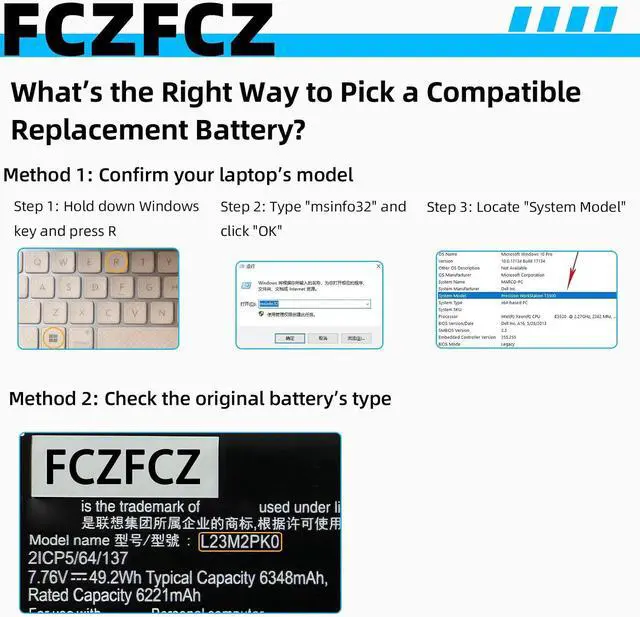 Alt view image 2 of 6 - L23M2PK0 Battery 49.2Wh 6348mAh Replacement for Lenovo Legion Go 8APU1 83E1 Series SB11M36297 5B11M36298 L23B2PK0 SB11M36299 5B11M36296 7.76V 2-Cell