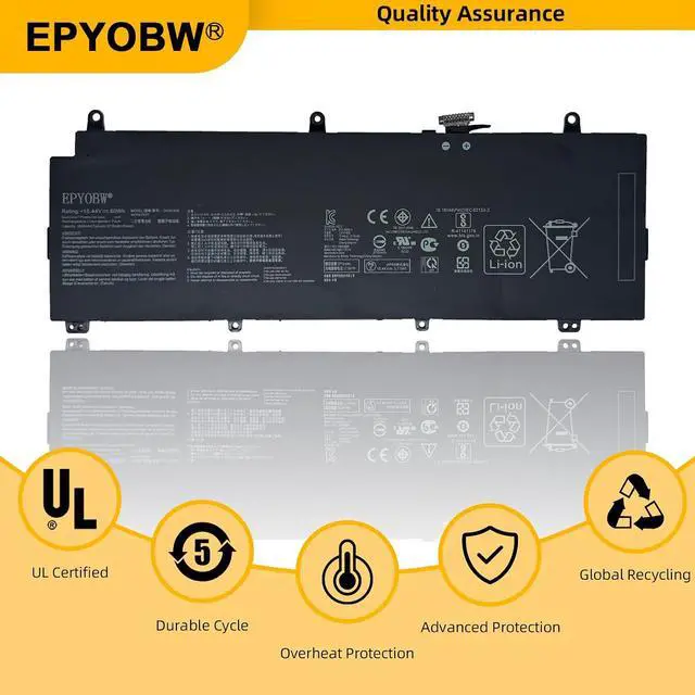Alt view image 5 of 6 - C41N1828 Laptop Battery 60Wh 3890mAh 15.44V Compatible with Asus ROG Zephyrus S GX531GV GX531GW GX531GWR GX531GX GX531GXR GX532GV GX532GW GX535GV GX535GW Series 0B200-03020200 0B20003020200