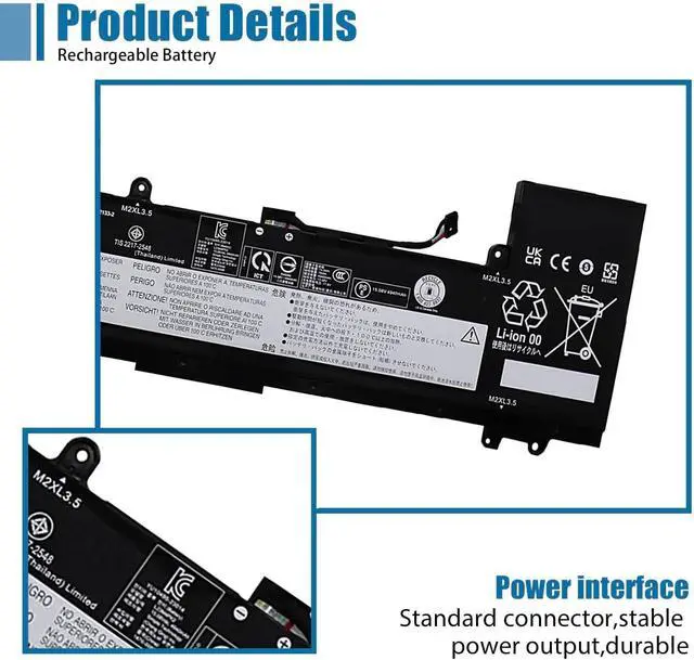 Alt view image 4 of 7 - L23M4PK2 Laptop Battery Replacement for Lenovo IdeaPad Slim 5 16ABR8 (Type: 82XG) 16IAH8 (Type: 83BG) 16IRL8 (Type: 82XF) Series L22C4PA5 L22D4PA5 15.08V 76Wh 5040mAh
