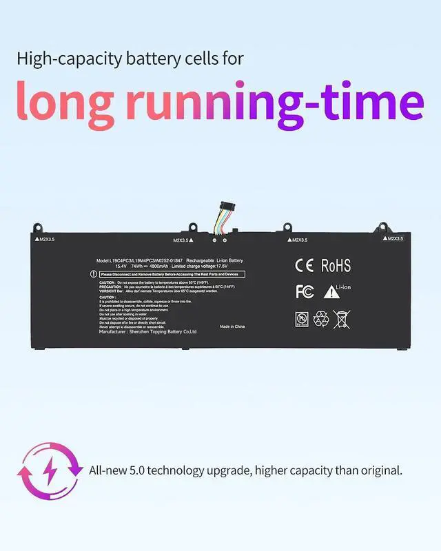 Alt view image 3 of 4 - ASMARK L19C4PC3 Battery Replacement for Lenovo Legion S7-15IMH5 82BC Legion S7-15ARH5 82HM Series SB10Z49582 SB10Z49580 5B10Z49583 5B10Z49581 L19M4PC3 Laptop Battery