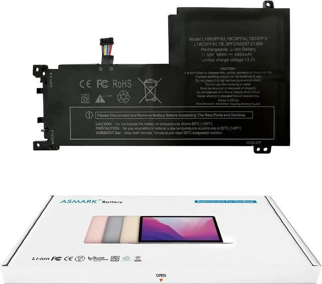 Main image of ASMARK L19M3PF6 Battery Replacement for IdeaPad 5 15ALC05 5-15IIL05 5-15ARE05 5-15ITL05 5-15ARE05 5 15IAL7 5 15ABA7 L19L4PF1 L19C4PF1 L19D3PF3 L19C3PF4 L19C3PF5 L19L3PF2 Laptop Battery