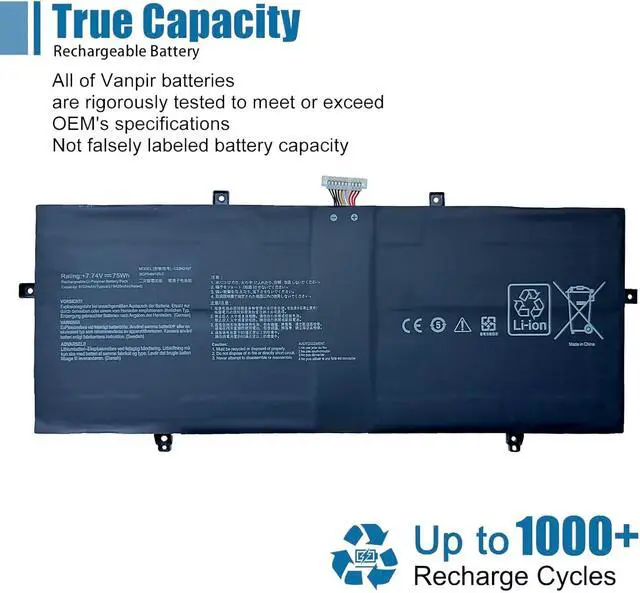 Alt view image 5 of 6 - C22N2107 Laptop Battery Replacement for Asus ZenBook 14 BX3402ZA BX3402VA UM3402YA UM3402YAR UX3402ZA Series 7.74V 75Wh 9702mAh