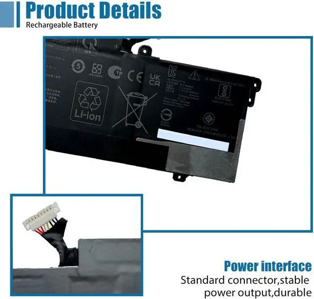 Alt view image 3 of 6 - C31N1914 Laptop Battery Replacement for Asus ZenBook 13 UX425UG ZenBook 14 UX435EA UX435EAL UX435EG UX435EGL UM425QA UM425QA-KI072T UM425UAZ Series 0B200-03730100 11.61V 63Wh 5427mAh