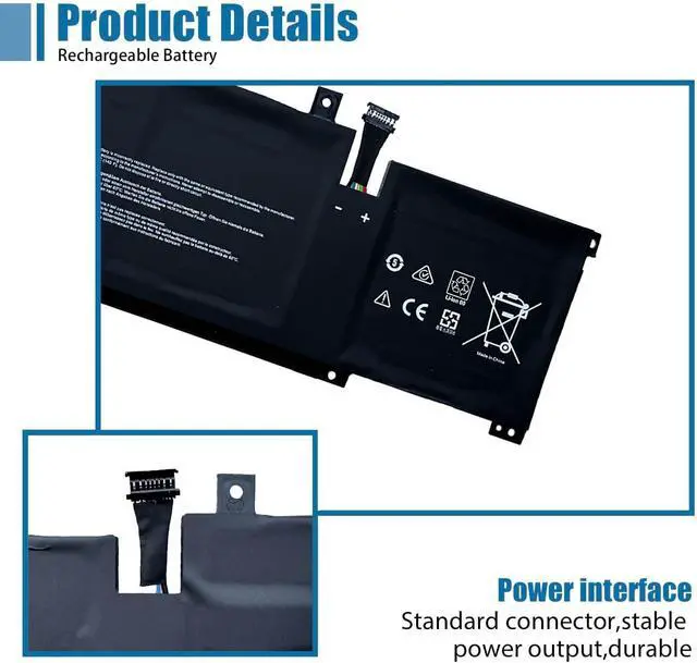 Alt view image 3 of 6 - BTY-M49 Laptop Battery Replacement for MSI Prestige 14 A10SC-009 i7-10710U A10SC-057RU Modern 14 B10M B10RAS Series 11.4V 52.4Wh 4600mAh