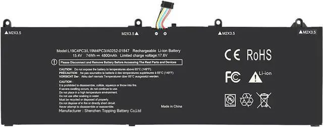 Main image of L19C4PC3 Laptop Battery Replacement for Lenovo Legion S7-15IMH5 82BC Legion S7-15ARH5 82HM Series SB10Z49582 SB10Z49580 5B10Z49583 5B10Z49581 L19M4PC3