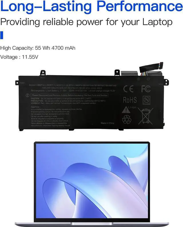 Alt view image 2 of 4 - L18M3P74 L18L3P73 Laptop Battery for Lenovo ThinkPad T490 T495 P43S ThinkPad P14S T14 Gen 1st 2nd Series L18C3P71 L18C3P72 L18M3P73 L18M4P74 L18M4P73 02DL007 SB10K97646