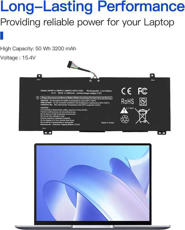 Alt view image 2 of 4 - L18C4PF4 Laptop Battery Replacement for Lenovo Ideapad C340-14API C340-14IWL C340-14IML S540-14API S540-14IML S540-14IWL Flex-14API Flex-14IML L18M4PF4 L18M4PF3 L18C4PF3 5B10T09081