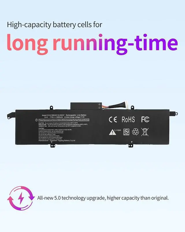 Alt view image 3 of 4 - C41N1908 Battery Replacement for ASUS ROG Zephyrus G14 GA401II GA401IV GA401IH GA401IU GA401IHR GA401IV GA401IV-BR9N6 GA401Q GA401QH GA401QM 0B200-03610000 0B200-03610100 0B200-03610200 Laptop Battery
