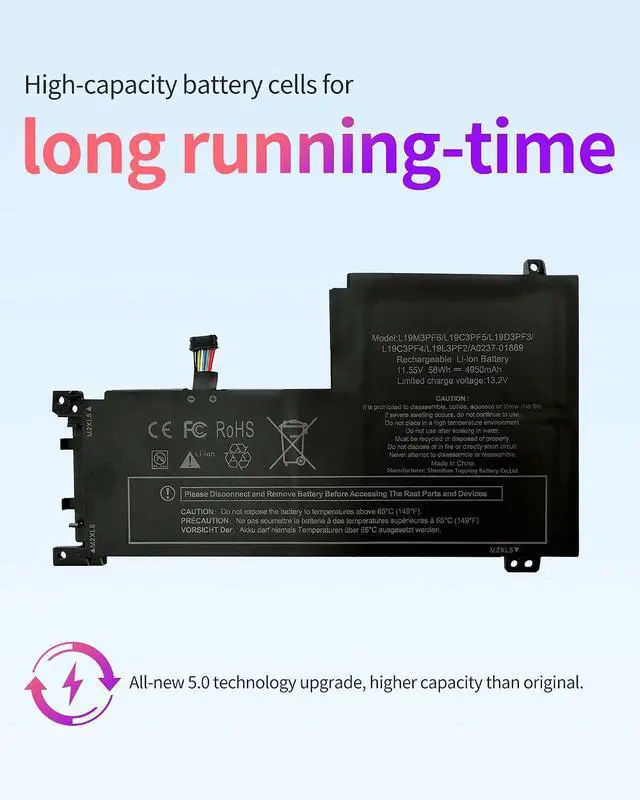 Alt view image 3 of 4 - ASMARK L19M3PF6 Battery Replacement for IdeaPad 5 15ALC05 5-15IIL05 5-15ARE05 5-15ITL05 5-15ARE05 5 15IAL7 5 15ABA7 L19L4PF1 L19C4PF1 L19D3PF3 L19C3PF4 L19C3PF5 L19L3PF2 Laptop Battery