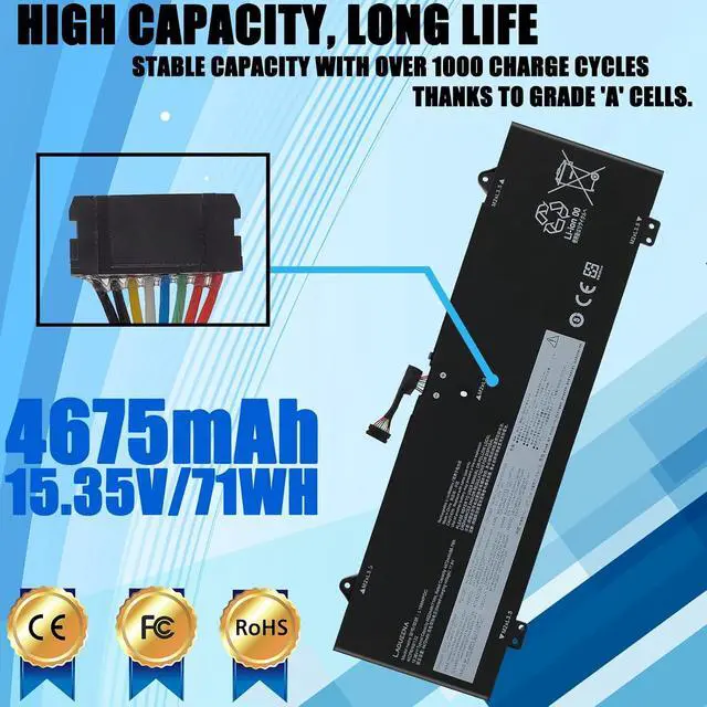 Alt view image 2 of 7 - L19M4PDC 71Wh Laptop Battery Compatible with Lenovo Ideapad Yoga 7-14ITL5 7-15ITL5 Series L19C4PDC L19L4PDC SB10Z26483 5B10Z26482 5B10Z2648 SB10Z26481 SB10Z26486 5B10Z26479