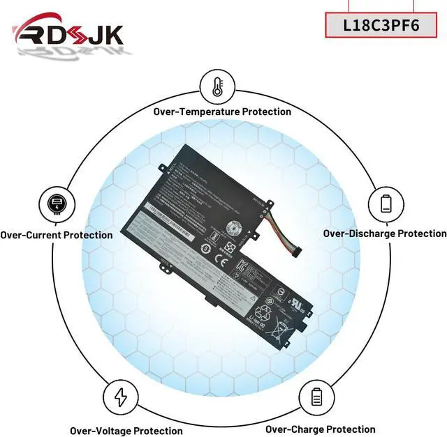 Alt view image 5 of 6 - L18L3PF2 L18L3PF3 L18M3PF7 L18C3PF7 L18M3PF6 L18C3PF6 Laptop Battery for Lenovo IdeaPad S340 S340-14API S340-14IIL/14IML S340-14IWL S340-15IWL S340-15API/15IIL S340-15IML C340-15IWL C340-15IIL Series
