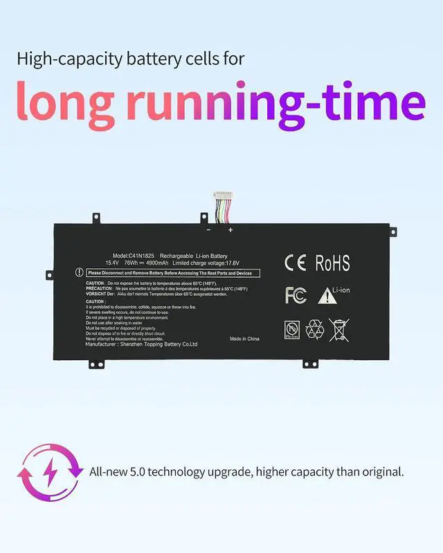 Alt view image 3 of 4 - ASMARK C41N1825 Battery Replaceement for ASUS ADOL I403FA ADOL14F ADOL14U ADOL13FN ADOL13U VivoBook 14 X403FA X403FA-2C S403FA S403JA F403FA K403FA K403JA C41N1825 Laptop Battery