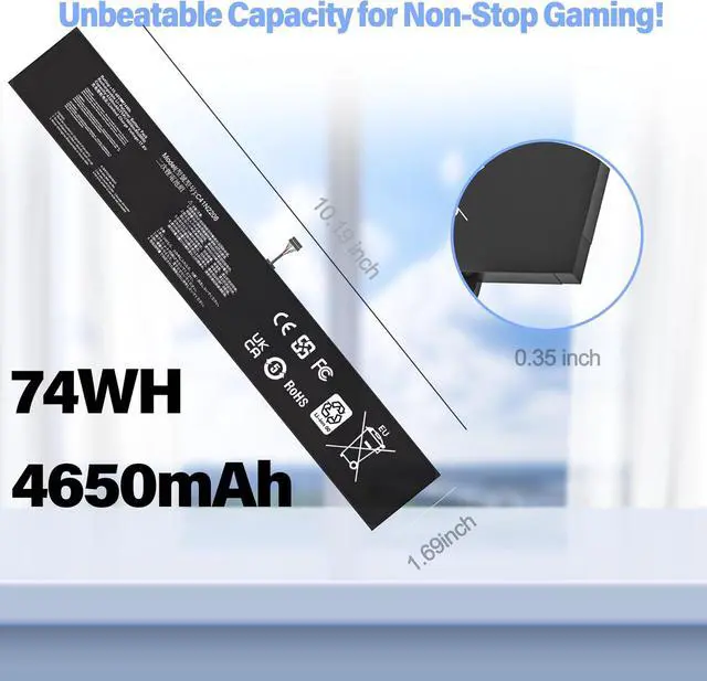 Alt view image 5 of 7 - Extended 74Wh Battery for ASUS ROG Ally 2023 RC71L/PC71L/NR2301L 7"C41N2208