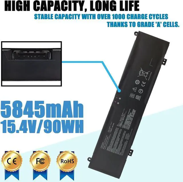 Alt view image 2 of 7 - C41N2013 Laptop Battery Compatible with Asus Rog Strix G15 G513 G513R G513IR G513IM G513QM G513QR G513QY Series C41N2013-1 0B200-03880000 0B200-03880100 0B200-03880200 4-Cell 15.4V 90Wh