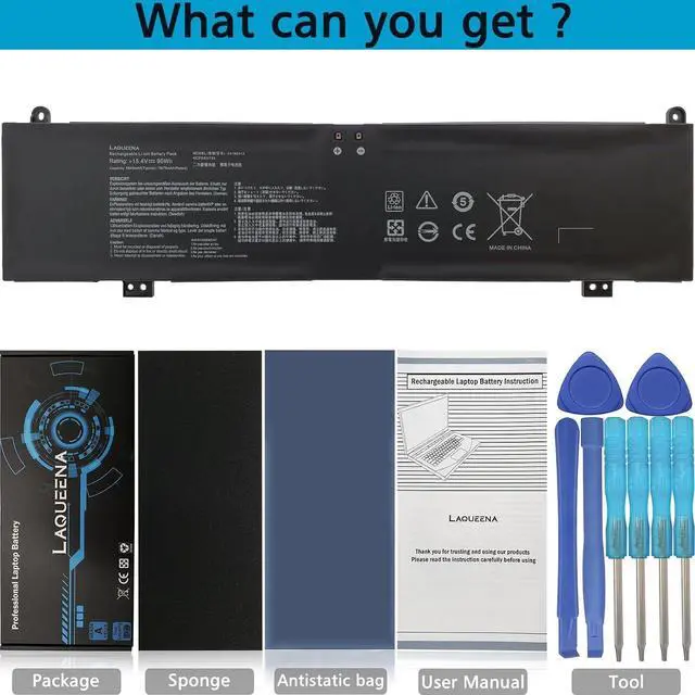 Alt view image 3 of 7 - C41N2013 Laptop Battery Compatible with Asus Rog Strix G15 G513 G513R G513IR G513IM G513QM G513QR G513QY Series C41N2013-1 0B200-03880000 0B200-03880100 0B200-03880200 4-Cell 15.4V 90Wh
