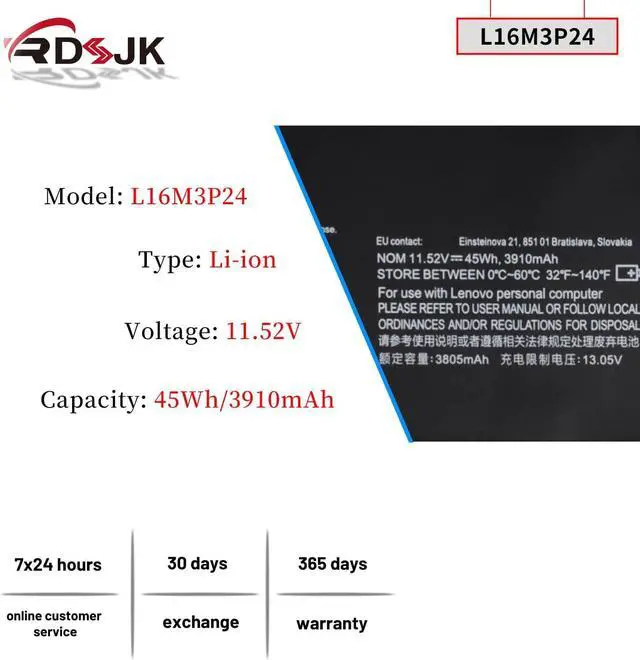 Alt view image 2 of 7 - L14M3P24 L14S3P24 L16M3P24 L16S3P24 Laptop Battery for Lenovo Ideapad Xiaoxin 700 700-15ISK 700-17ISK R720 Y700-14ISK Legion Y520-15IKB Y520-15IKBA Y520-15IKBM Y520-15IKBN Y720-14ISK 11.52V/11.1V 45Wh