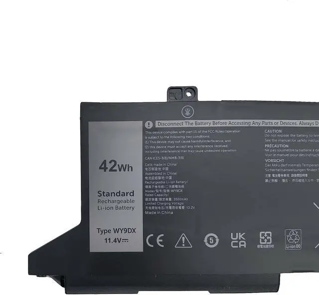Alt view image 3 of 6 - WY9DX Replacement Laptop Battery Compatible with Dell Latitude 5420 5520 Precision 15 3560 Series P137G P137G001 P104F P104F001 P104F002 RJ40G 01K2CF 075X16 0WK3F1 0M3KCN 005R42 11.4V 42Wh
