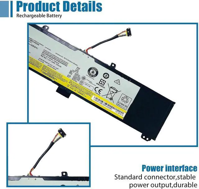Alt view image 3 of 6 - L13M4P02 Laptop Battery Replacement for Lenovo Erazer Y50 Y50-70 Y50-80 Y50P Y50P-70 Y70 Y70-70 Series 7.4V 54Wh 7400mAh