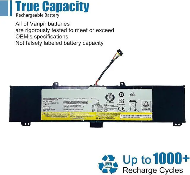 Alt view image 5 of 6 - L13M4P02 Laptop Battery Replacement for Lenovo Erazer Y50 Y50-70 Y50-80 Y50P Y50P-70 Y70 Y70-70 Series 7.4V 54Wh 7400mAh