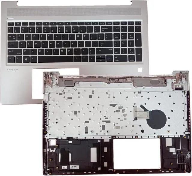 Main image of L45091-001 Replacement for HP Probook 450 455R G6 450 455 G7 Laptop Upper case Palmrest Assembly Part with Non-Backlit US Keyboard Silver