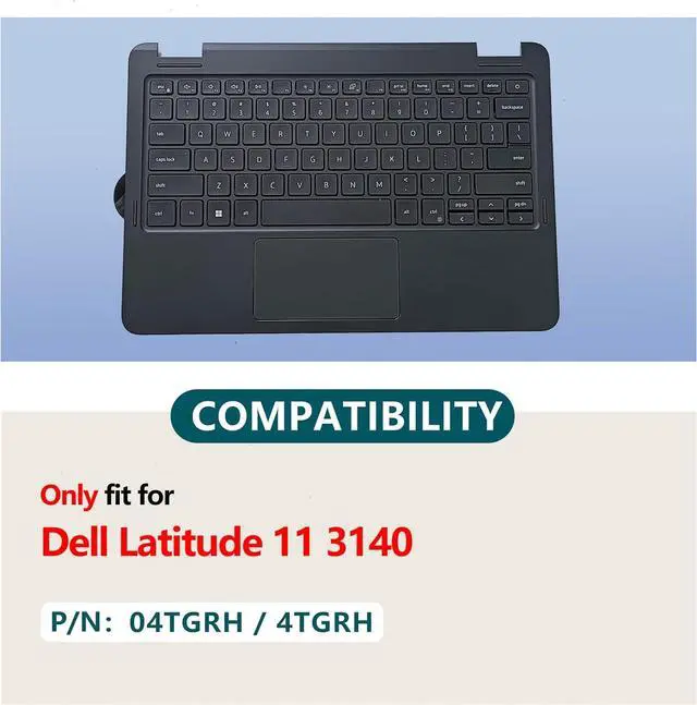 Alt view image 2 of 7 - Laptop Palmrest Upper Case with US Keyboard and Touchpad Assembly Replacement for Dell Latitude 3140 E3140 Top Cover 04TGRH 4TGRH