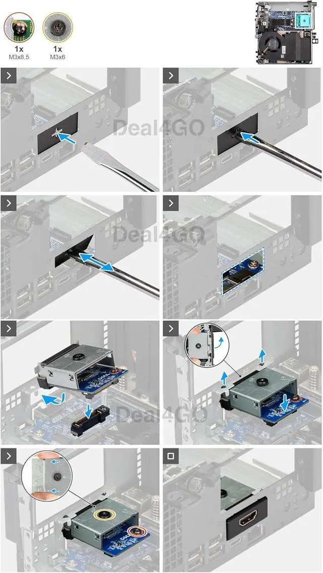 Alt view image 3 of 6 - Deal4GO HDMI Port IO Board 5CRR6 05CRR6 Replacement for Dell Pro Slim QCS1250 QCM1250 QCT1250 QBS1250 QBT1250 FCM2250 Tower Desktop