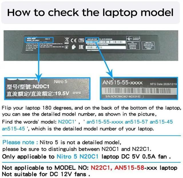 Alt view image 2 of 7 - New Replacement Cooling Fans for Acer Nitro 5 (2020) N20C1 AN515-55 AN515-45 AN517-52 AN517-41 AN515-56 -57 AN515-57-55RY AN515-55-50V2 AN515-55-72ST AN515-55-75BM AN515-55-59TA AN515-45-R7WA Laptop