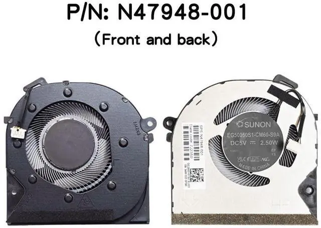 Alt view image 3 of 7 - New Replacement Cooling Fans for HP Envy x360 15-FH 15Z-FH 15-FE 15-FH0013DX 15-FH0097NR 15-FE0013DX 15-F0010CA Laptop P/N:N49282-001 N47948-001 EG50050S1-CM50-S9A EG50050S1-CM60-S9A DC5V 2.5W