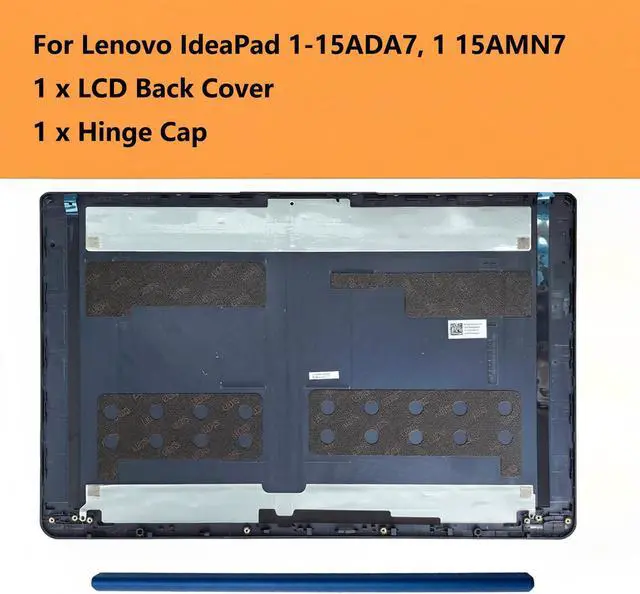 Alt view image 2 of 5 - 5CB1R29778, 5CB1F36620 Replacement LCD Back Cover with Hinge Cap for Lenovo IdeaPad 1-15ADA7, 1 15AMN7 Series, Blue Plastic Top Lid