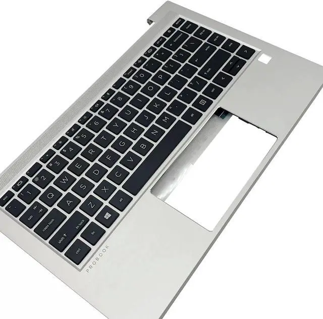 Alt view image 3 of 7 - New Replacement for HP Probook 440 445 G9 G8 Laptop Upper Case Palmrest Keyboard Assembly Part N01286-001 N01287-001 M23770-001 M23769-001 Silver (440 445 G9 G8 Non-Backlit Keyboard)