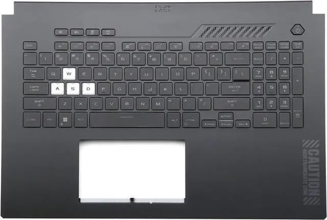 Main image of BestParts Palmrest Upper Case with RGB Backlit Keyboard Replacement for ASUS TUF Gaming F17 FX707 / A17 FA707 Series Laptop, US Layout, Black