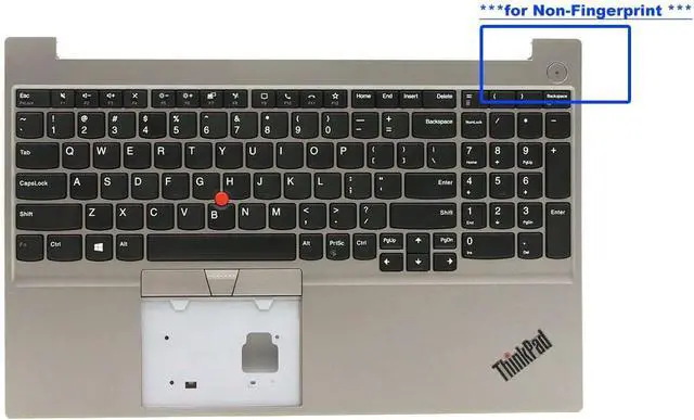 Alt view image 2 of 3 - Parts for Lenovo ThinkPad E15 Gen 4 Palmrest Keyboard Bezel US English Non-Backlit for Non-Fingerprint Silver 5M11G26127