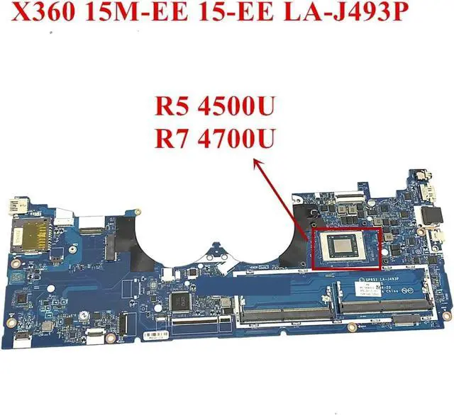 Alt view image 2 of 6 - GPR51 LA-J493P for HP X360 15-EE 15m-EE 15z-EE Laptop Motherboard L93114-601 L93113-601 with R5 R7 CPU Working(R5-4500U)