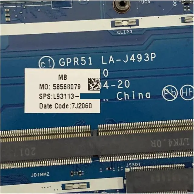 Alt view image 3 of 6 - GPR51 LA-J493P for HP X360 15-EE 15m-EE 15z-EE Laptop Motherboard L93114-601 L93113-601 with R5 R7 CPU Working(R5-4500U)