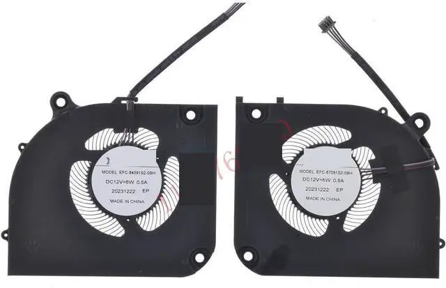 Main image of Laptop CPU GPU Cooling Fan for CLEVO X370SNW-G WINMA Model EFC-87091S2 EFC-84091S2-0BH 20302D6422P29425/6 12V 6W Easy to Replace