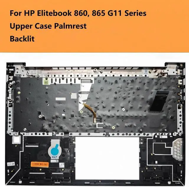 Alt view image 2 of 6 - N93304-001 Replacement Upper Case Palmrest for HP Elitebook 860, 865 G11 Series, US Backlit Keyboard, Silver Top Cover