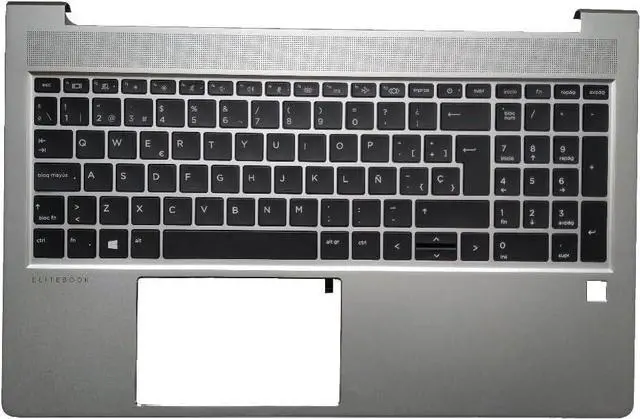 Main image of Laptop Replacement Keyboard Compatible for HP EliteBook 650 G9 655 G9 4BX8QTA0200 Shell Silver Palmrest Upper Cover Case Spanish Backlit