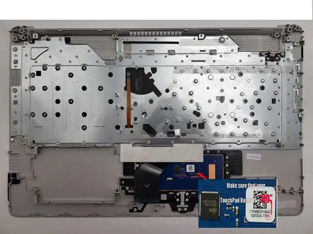 Alt view image 2 of 7 - Replacement Laptop Upper Case Palmrest Backlit ODD Keyboard Touchpad Assembly Part for HP HP 17 by 17 CA L92787-001 Silver
