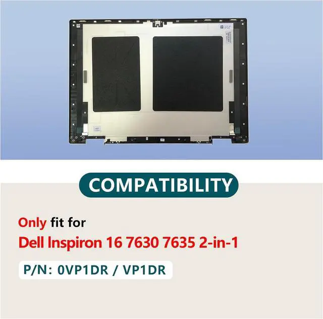 Alt view image 2 of 7 - 0VP1DR VP1DR New Compatible Replacemen for Dell Inspiron 16 7630 7635 2-in-1 LCD Rear Back Top Cover (FHD Version)