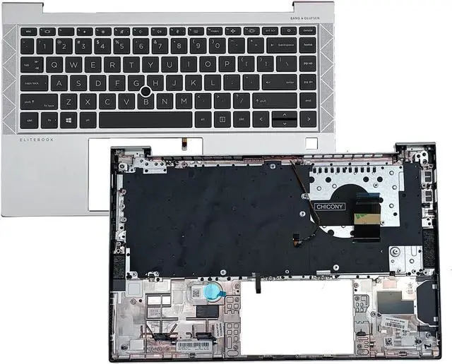Alt view image 2 of 7 - M07090-001 M36312-001 Replacement for HP Elitebook 840 G7 840 G8 Laptop Upper Top Cover Case Palmrest Backlit US Keyboard Assembly Part Silver