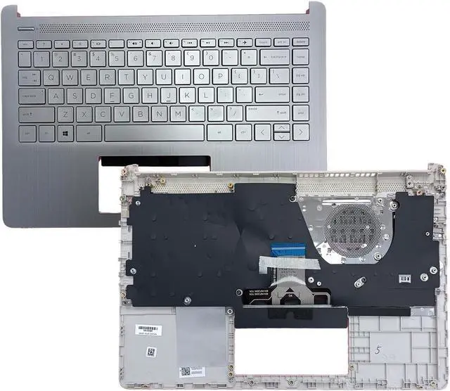 Main image of L88200-001 Replacement for Hp 14T-DQ200 14-DQ 14-FQ 14s-dq 14s-dr 14s-fq Laptop Upper case Palmrest Assembly Part with Non-Backlit US Keyboard Sliver