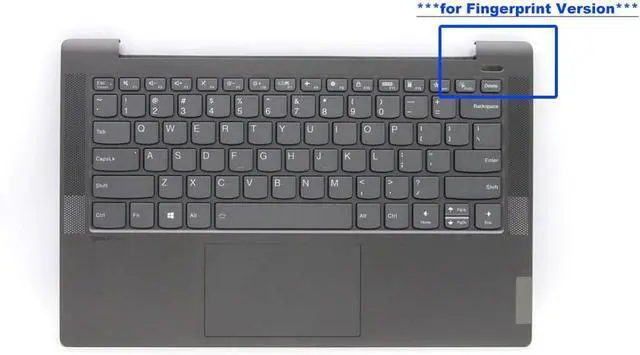 Alt view image 2 of 3 - Bayjebu Parts for Lenovo ideapad 5-14ARE05 14ITL05 Palmrest Keyboard Bezel US Backlit Keyboard for Fingerprint Black 5CB1A14021