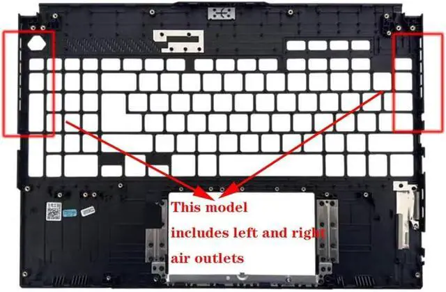 Alt view image 2 of 3 - Black Palmrest Upper Case Shell C & Bottom Base Lower Cover Compatible with ASUS TUF Dash F15 FX517 FX517Z FX517ZC FX517ZE FX517ZM FX517ZR FA517 15.6inch Laptop Series
