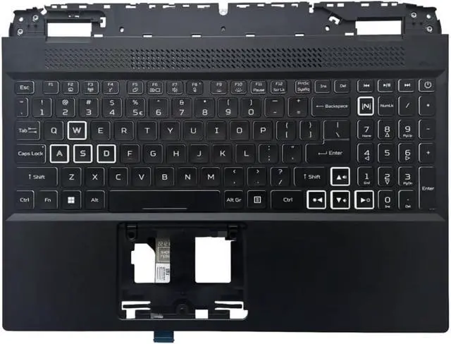 Main image of New Compatible Replacemen for Acer Nitro 5 AN515-46 AN515-58 N22C1(Upper Case Palmrest White Backlit Keyboard Assembly)