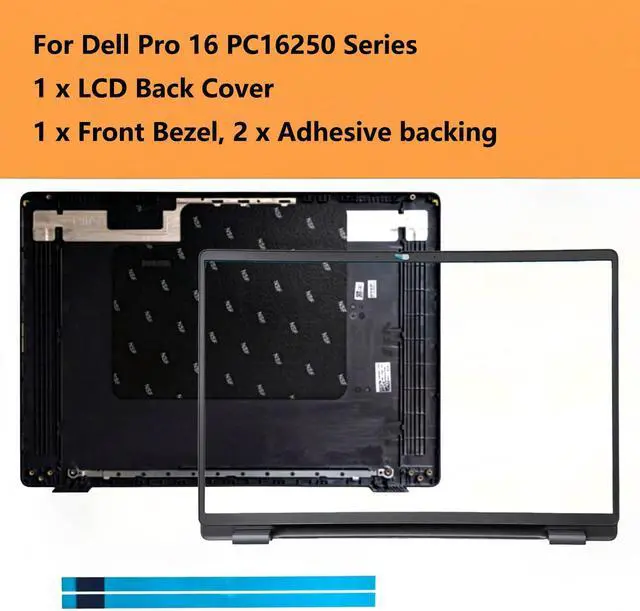 Alt view image 2 of 5 - C8CKC, DR9PF Replacement LCD Back Cover with Front Bezel and Gray Hinge Caps for Dell Pro 16 PC16250 Series
