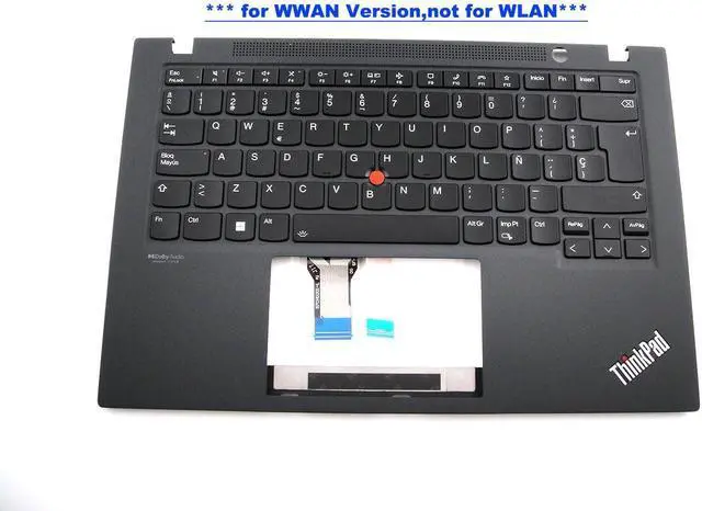 Alt view image 2 of 4 - Parts for Lenovo ThinkPad T14s Gen 2 Palmrest Keybaord Bezel Spanish Backlit 14.0 inch Black 5M11A37726