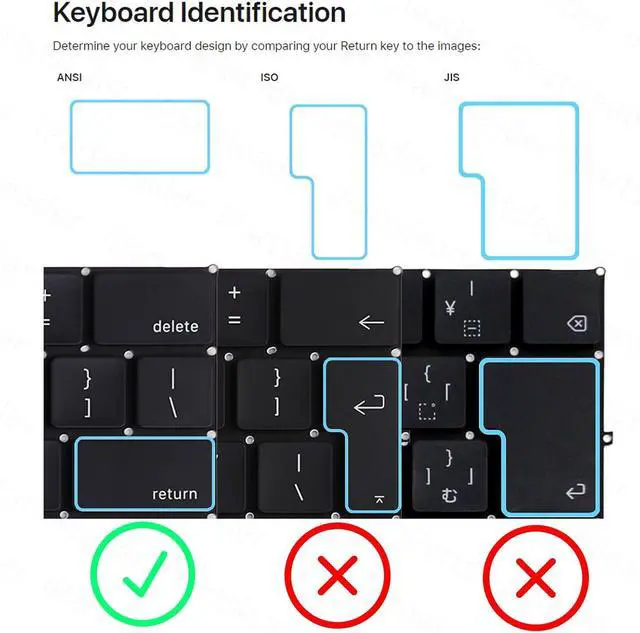Alt view image 2 of 7 - Replacement Keyboard US English for MacBook Air Retina A1932 (13-inch,2018/2019) ANSI U.S. Layout Backlight+Keyboard Screws EMC 3184