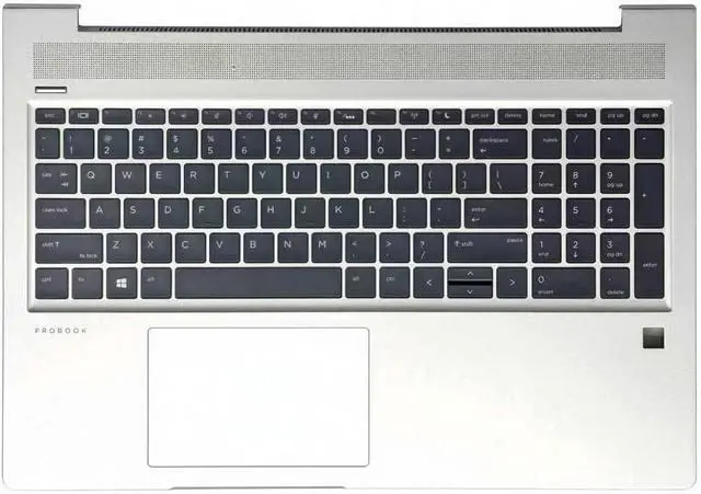 Main image of L45090-001 Replacement Upper Case Palmrest with Backlit Keyboard for HP Probook 450 G6/G7, 455 G6/G7 Series, Silver Top Cover
